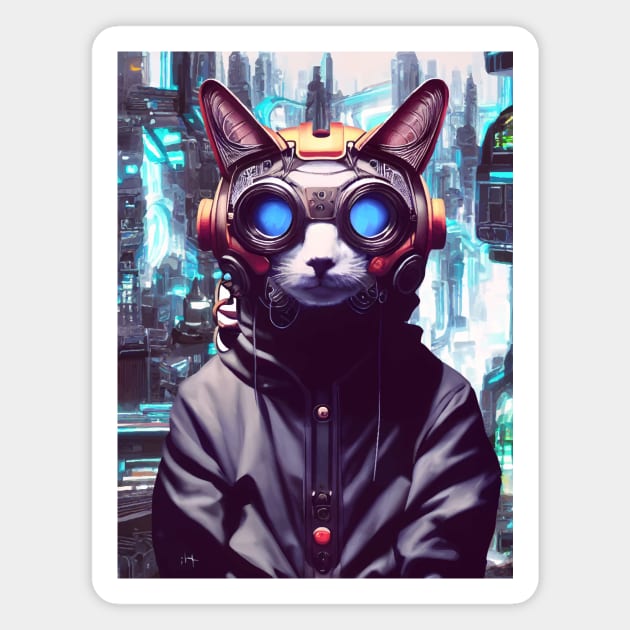 Cool Japanese Techno Cat In Japan Neon City Magnet by star trek fanart and more